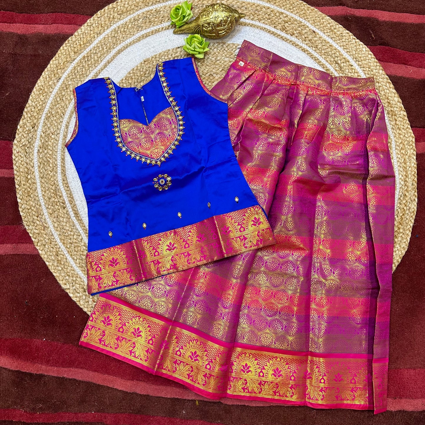 Indian Lehenga Pattu Pavadai Sattai Skirt Top G26