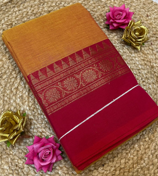 Chettinad Silk Cotton Traditional Kanchi Sari South Indian Saree S142