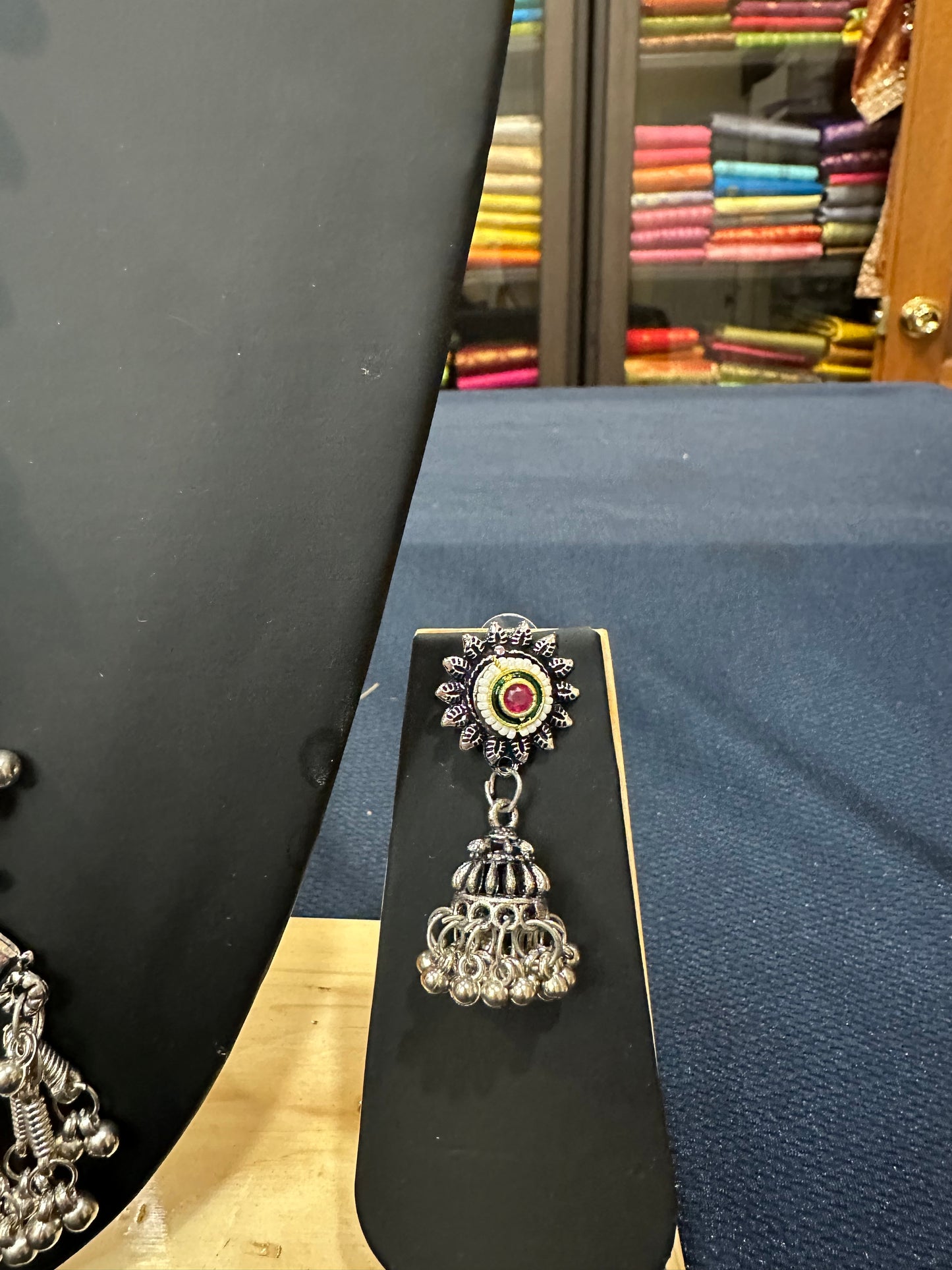 Oxidised Silver Necklace & Earrings Indian Tribal Jewellery Set N80