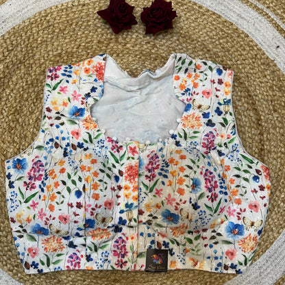 Cotton 38” Medium Sari Blouse Indian Saree Top B422