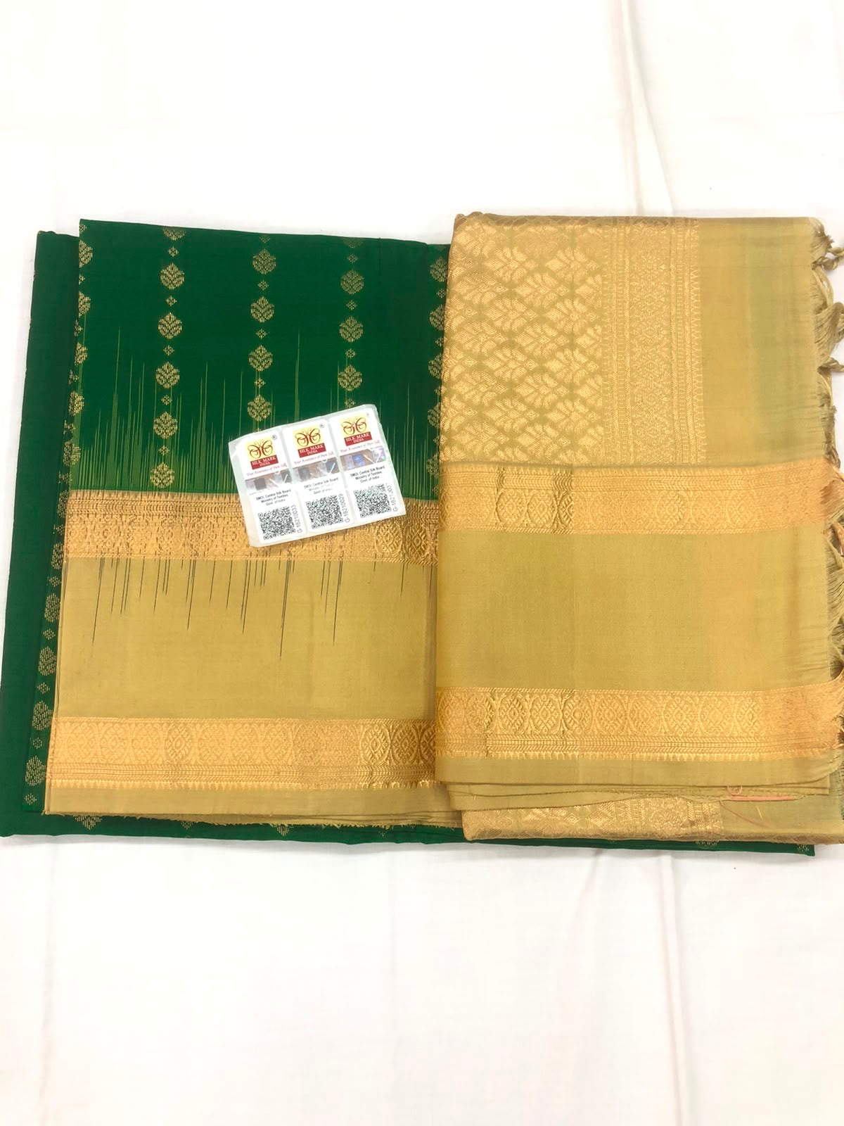 Vintage Retta Petta Pattu Soft Silk Saree Pure Silk Bridal Sari Green | SS25