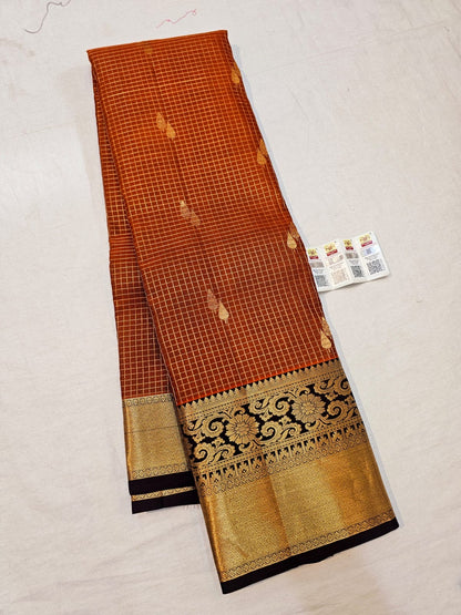 Kanchipuram Pure Silk Saree Bridal Indian Kanjivaram Sari SPK344