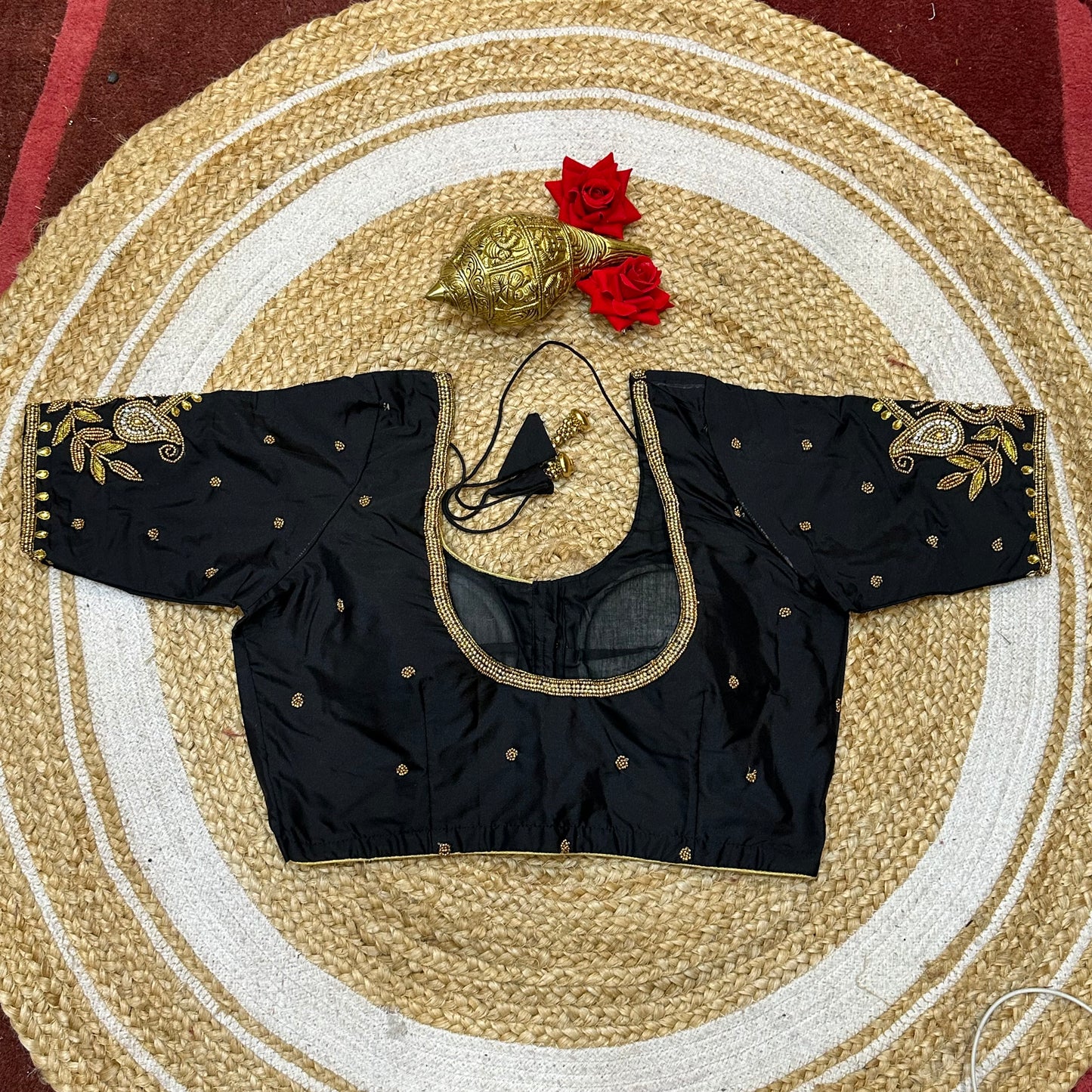 36” Small size Aari Worked Sari Blouse Indian Saree Black B297