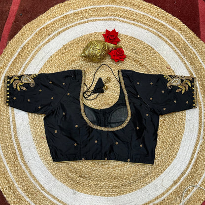 36” Small size Aari Worked Sari Blouse Indian Saree Black B297