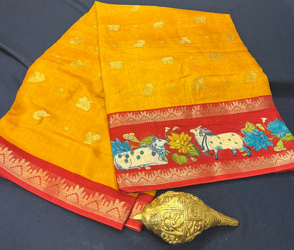 Pichwai Silk Sari Indian Fancy Saree C4
