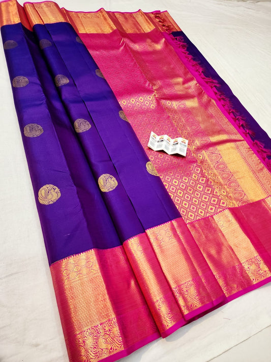 1g Gold Korvai Kanchipuram Pure Silk Saree Handloom Kanjivaram Sari| SPK191