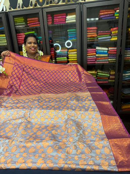 Semi Silk Saree Indian Bridal Kanjivaram / Kanchipuram Sari SEMI2