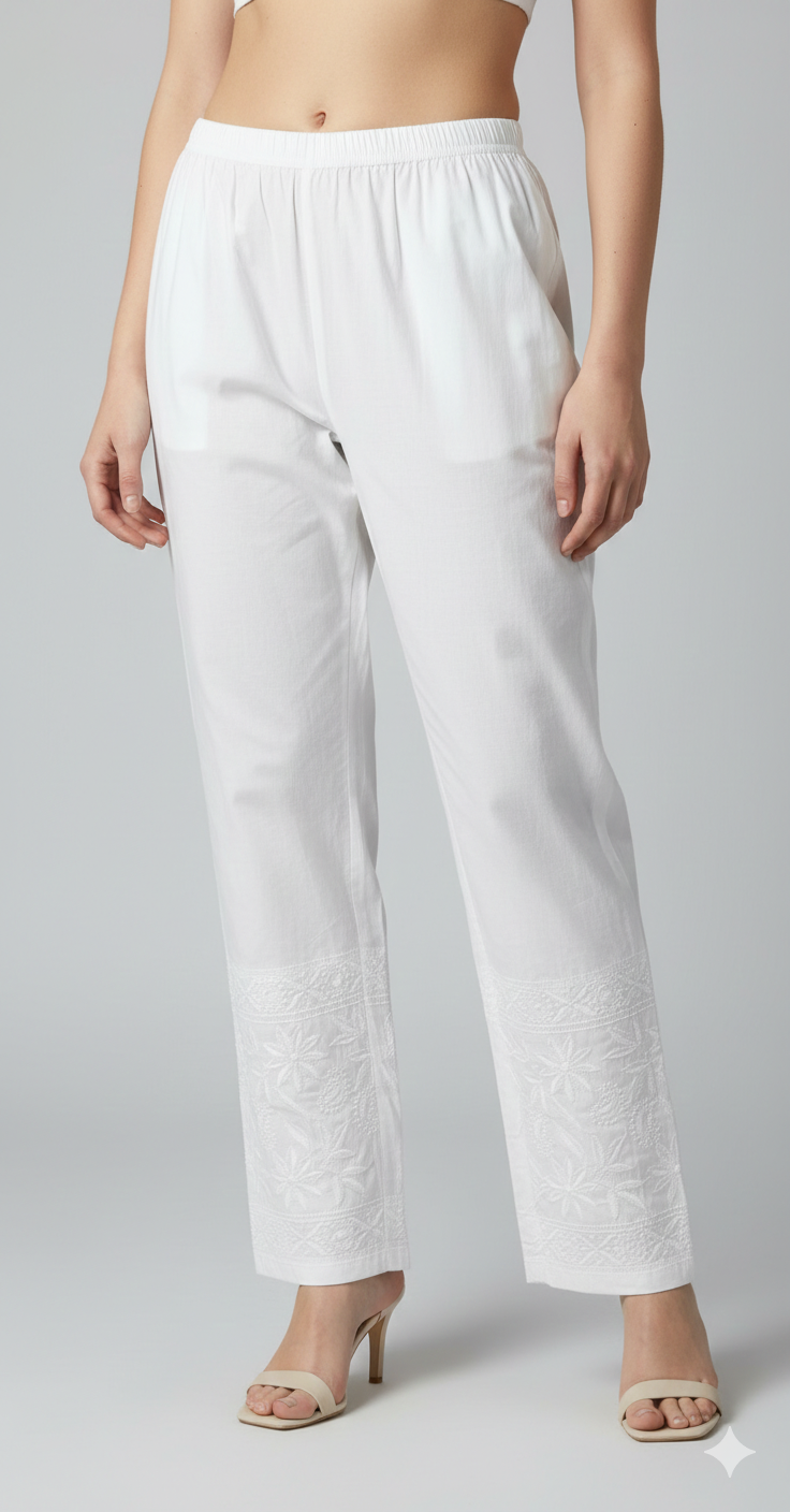 Small to Large Indian size stretchable White Pants P2