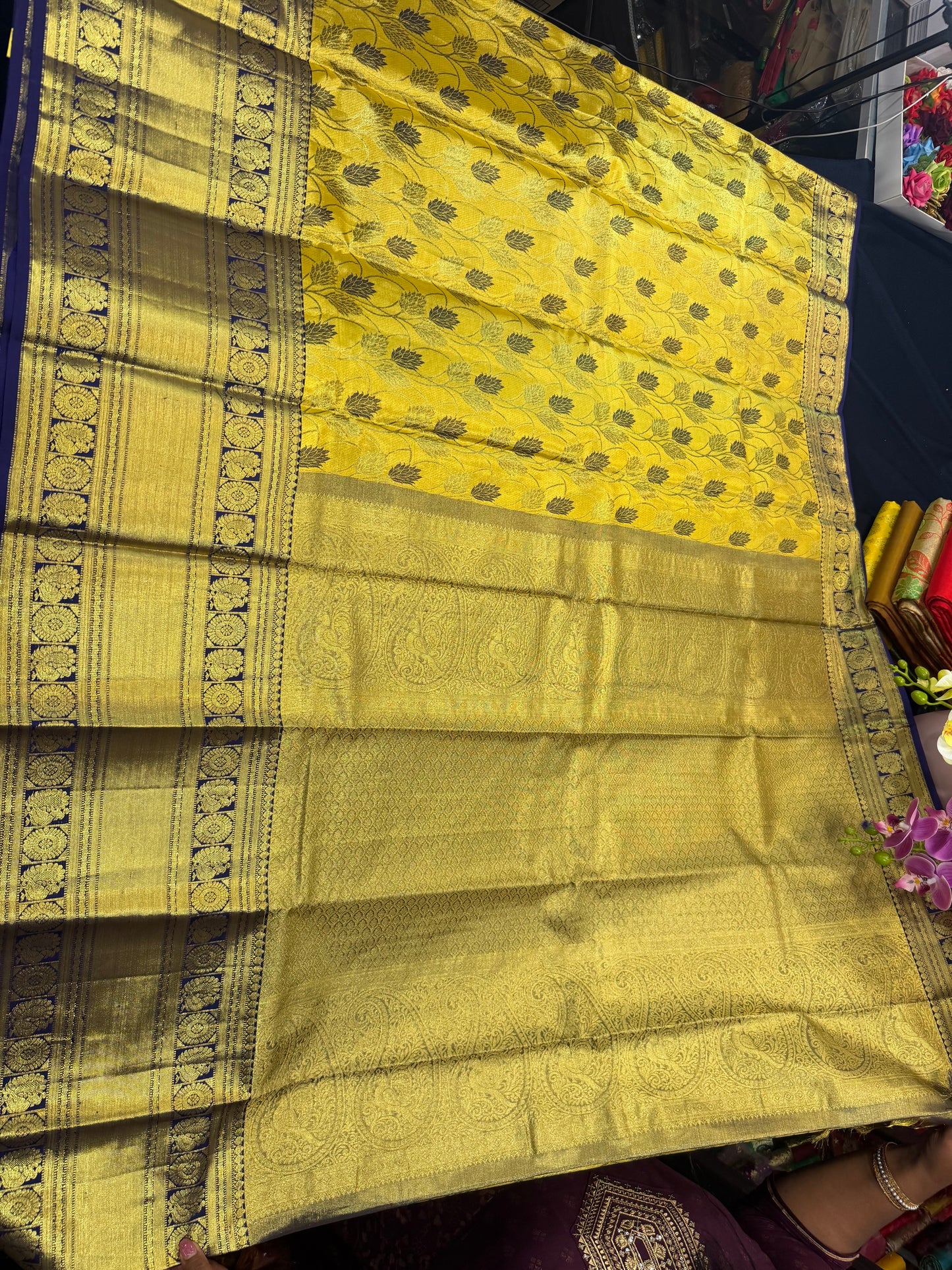 Kanchipuram Pure Silk Saree Bridal Tissue Kanjivaram Sari SPK240
