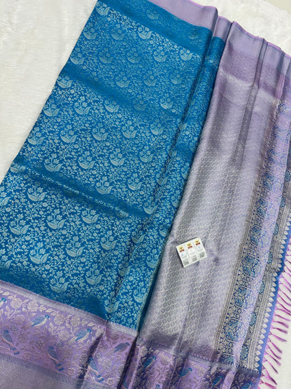 Bridal Kanchipuram Meenakari Pure Silk Saree Kanjivaram Sari SPK476