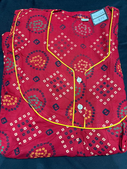 Free size Indian Cotton Nighty Nightgown NI29