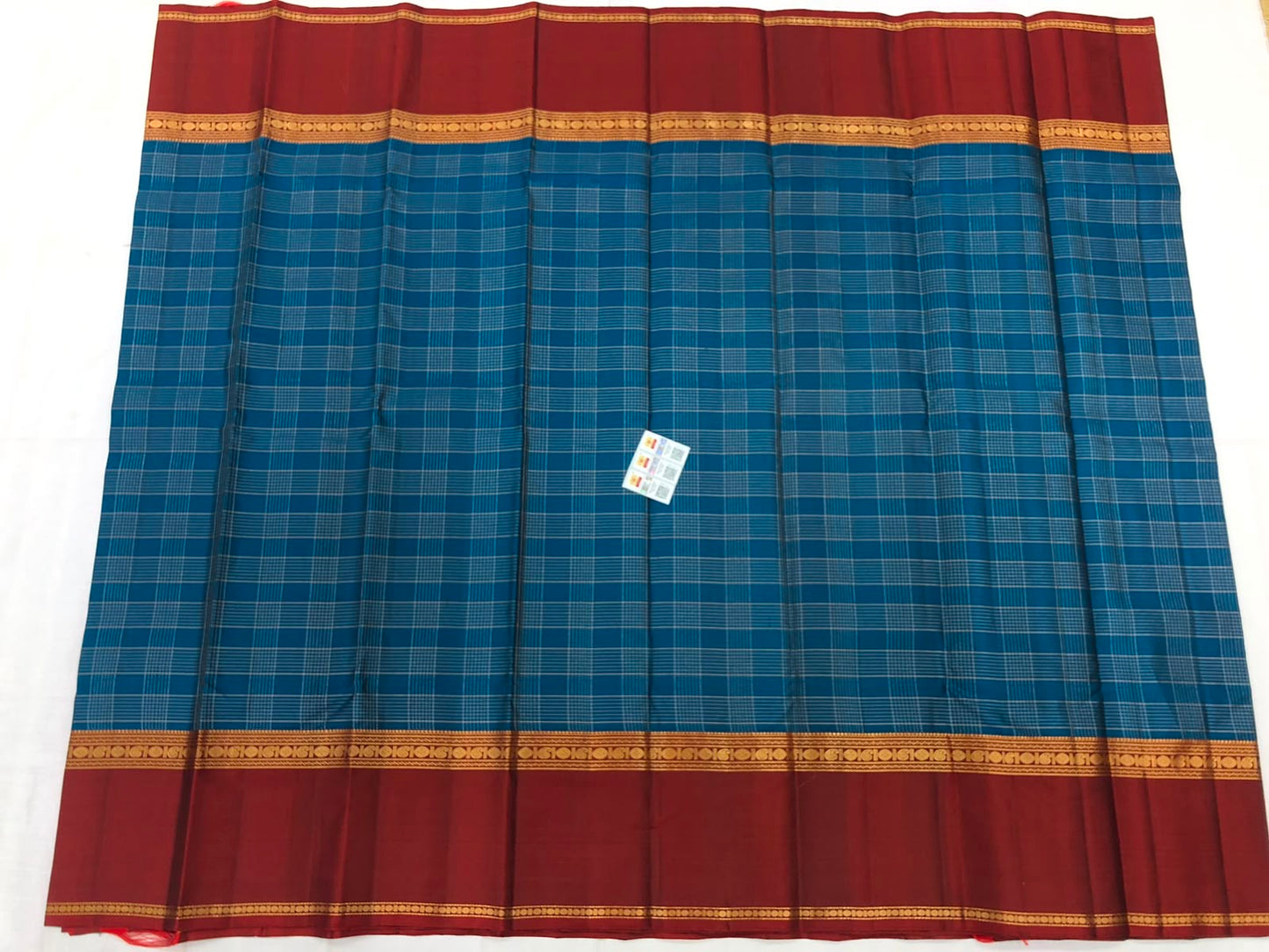 Vintage Kanchipuram Pure Silk Saree Bridal Indian Kanjivaram Sari SPK348