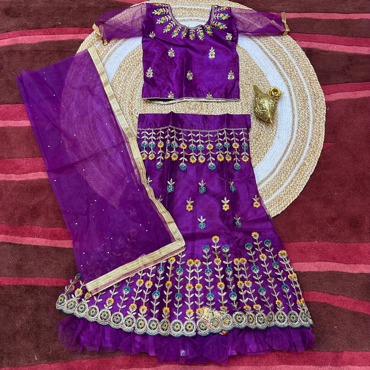 32” Size Age 7 to 9 Indian Lehenga Pavadai Sattai Skirt Top G80 Col 1