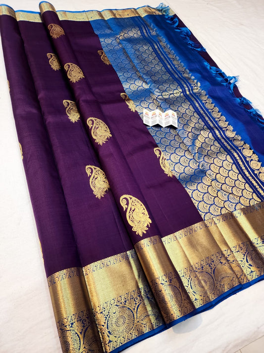 Kanchipuram Pure Silk Saree Bridal Kanjivaram Sari SPK270