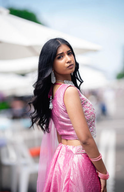 Small 36” Indian Lehenga Pink Lehnga L3