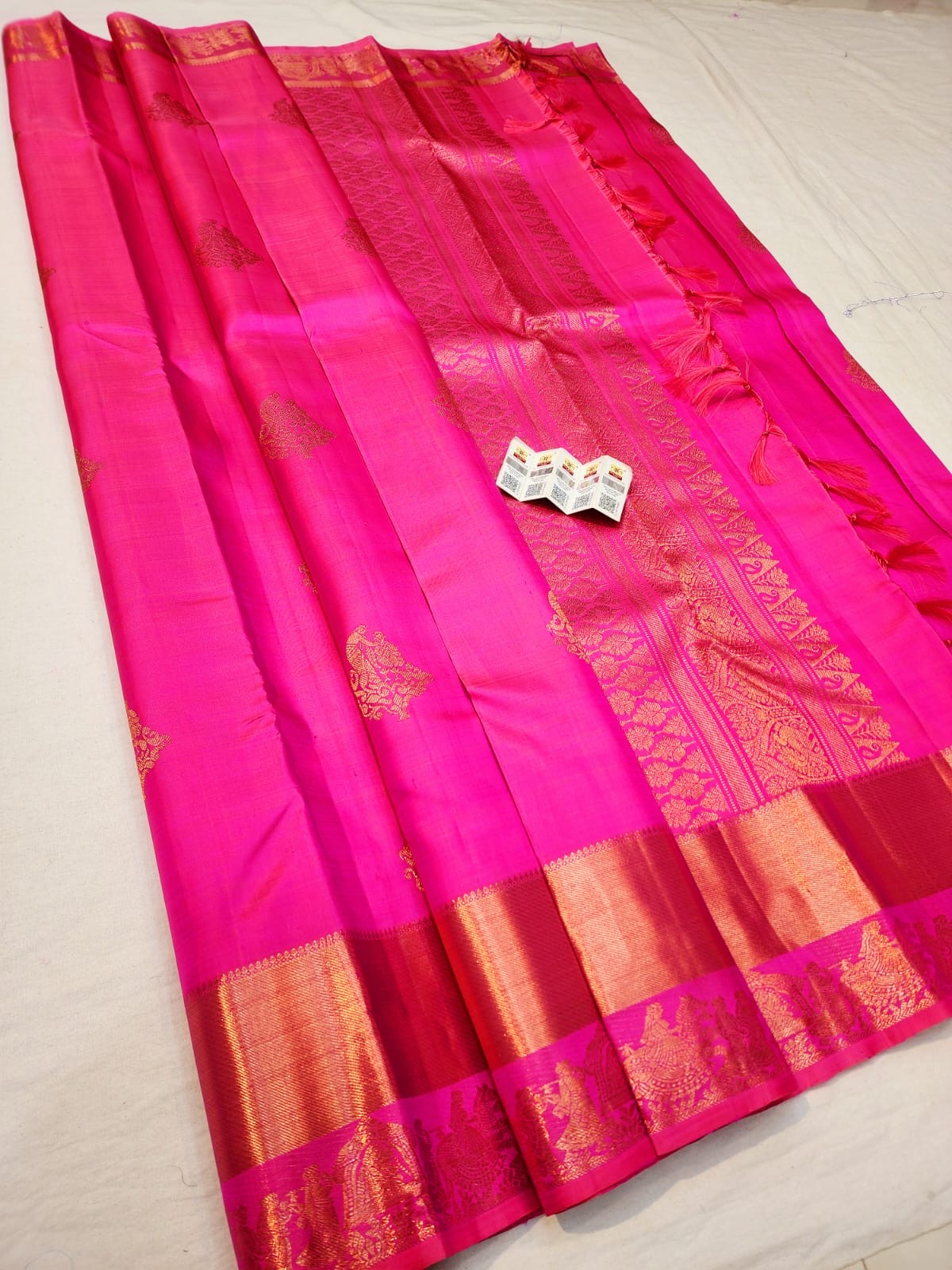 Kanchipuram Pure Silk Saree Bridal Pink Kanjivaram Sari SPK249