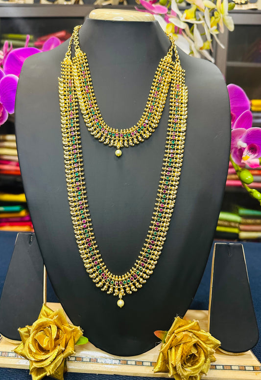Forming Gold Indian Necklace Kerala Jewellery Multi N45