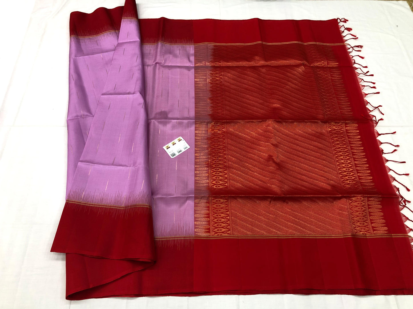 Kanchipuram Pattu Soft Silk Saree Pure Silk Bridal Sari Red | SS12