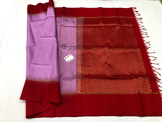 Kanchipuram Pattu Soft Silk Saree Pure Silk Bridal Sari Red | SS12