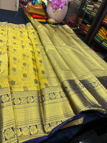 Kanchipuram Pure Silk Saree Bridal Tissue Kanjivaram Sari SPK240