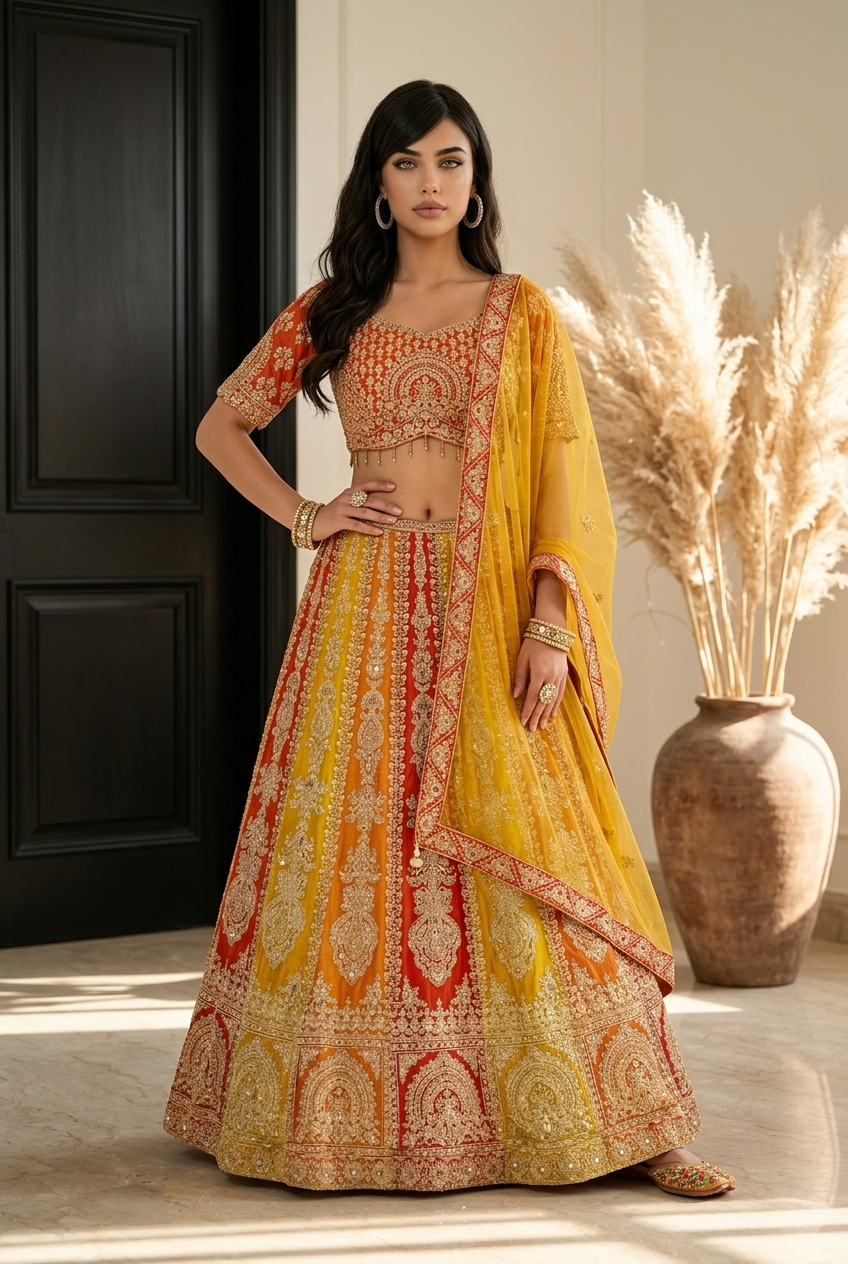 Medium 38” Indian Grand Georgette Lehenga Lehnga L7