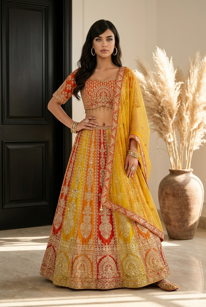 Medium 38” Indian Grand Georgette Lehenga Lehnga L7