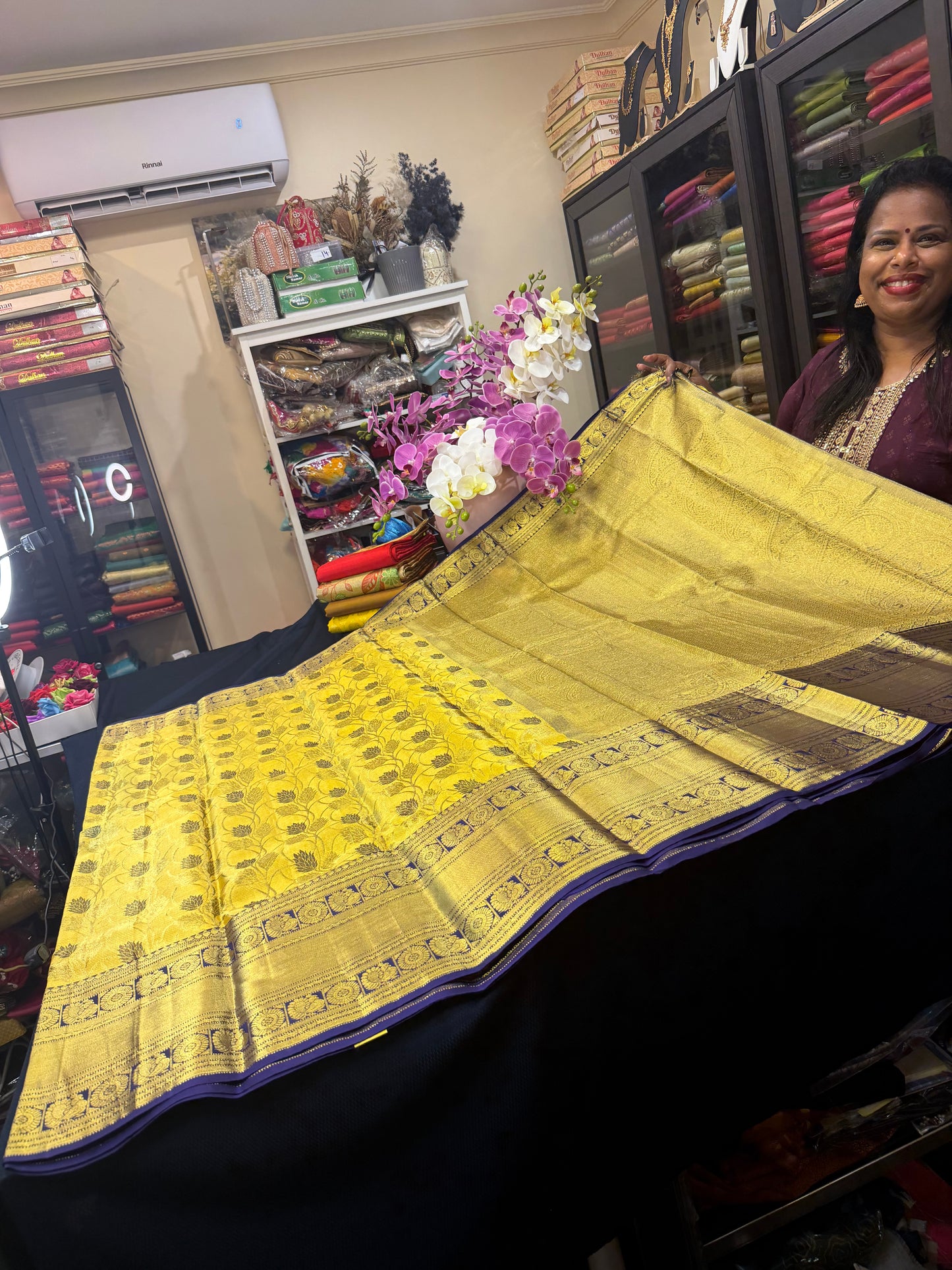 Kanchipuram Pure Silk Saree Bridal Tissue Kanjivaram Sari SPK240
