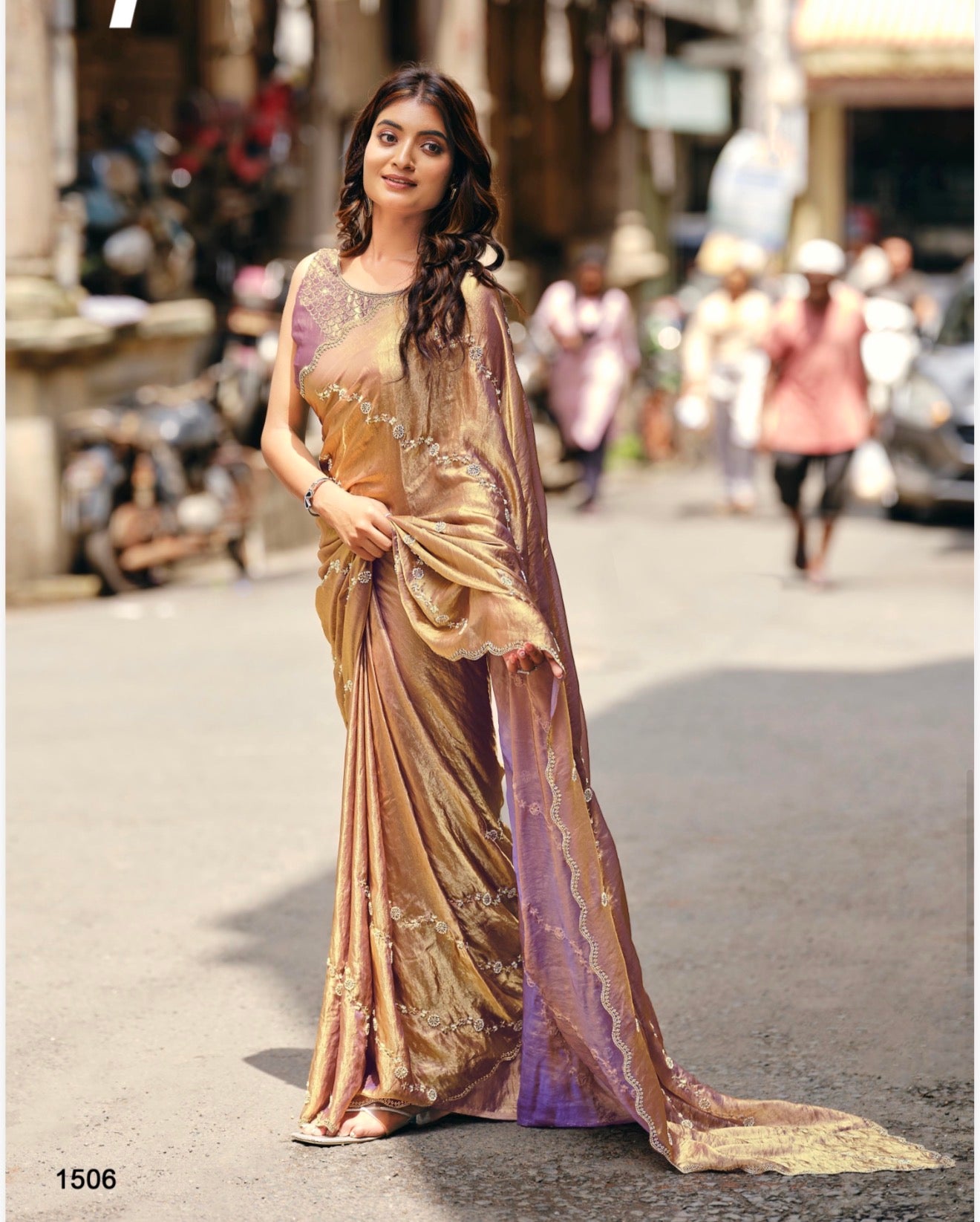 Indian Fancy Party wear Saree Fendi Silk Bollywood Sari C23