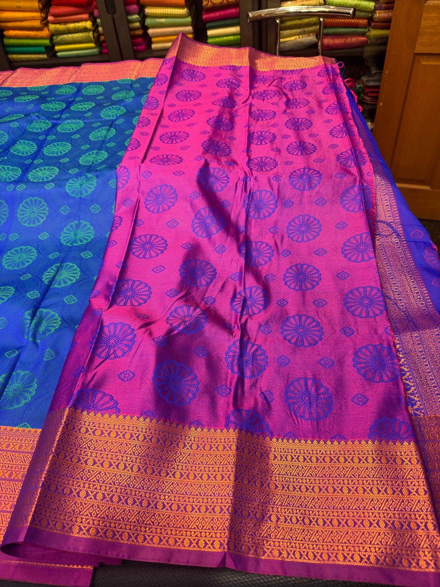Semi Silk Saree Indian Bridal Kanjivaram Kanchipuram Sari Semi3