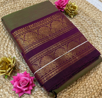 Chettinad Silk Cotton Traditional Kanchi Sari South Indian Saree S142