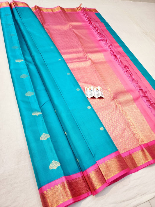 Korvai Kanchipuram Pure Silk Saree Handloom Kanjivaram Sari| SPK184