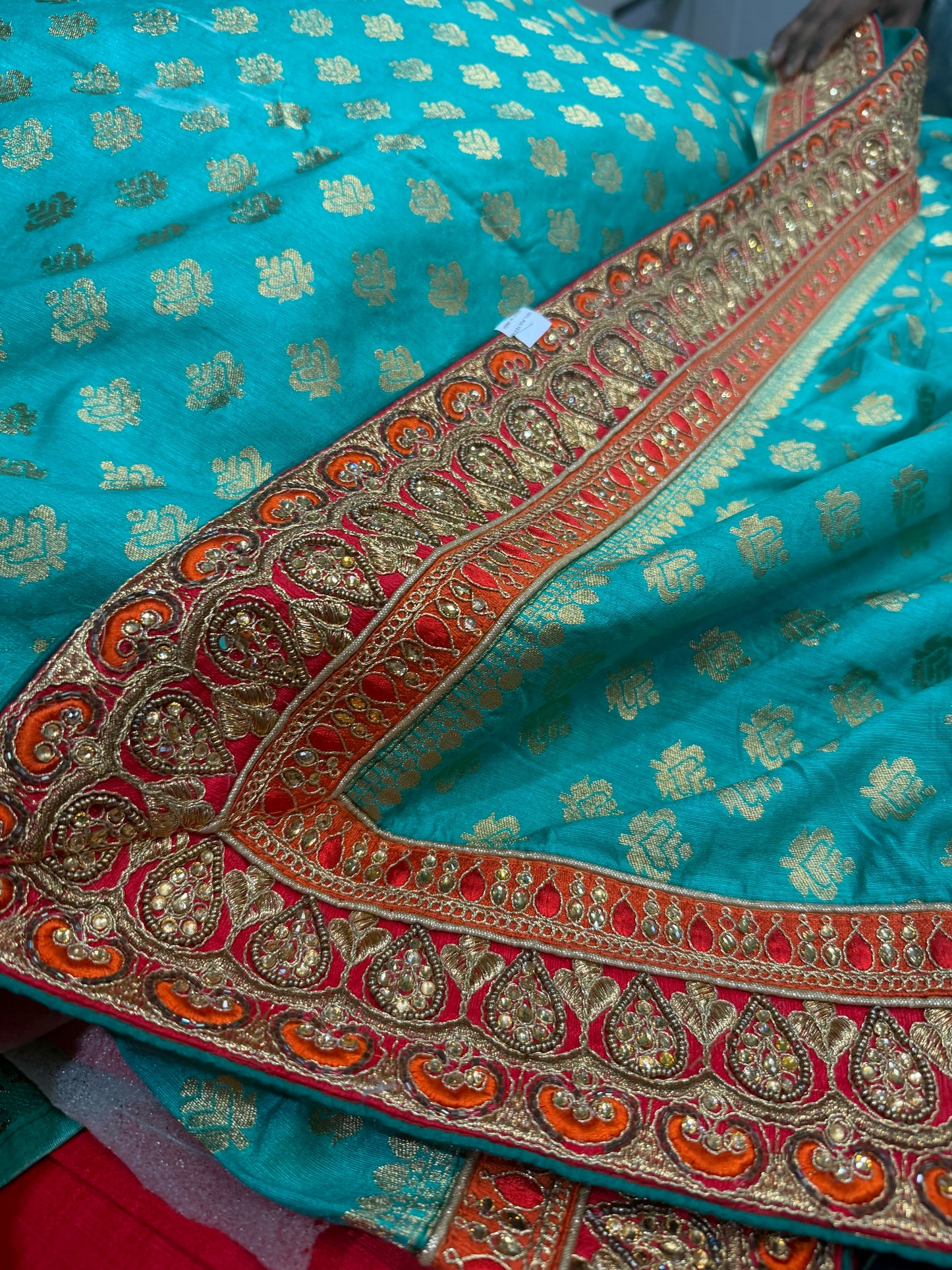 Sari Indian Fancy Party wear Saree Turquoise Green SAR5