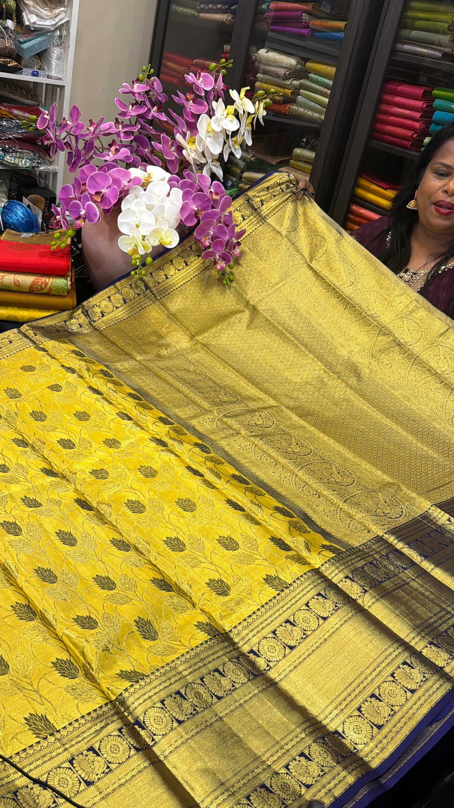 Kanchipuram Pure Silk Saree Bridal Tissue Kanjivaram Sari SPK240