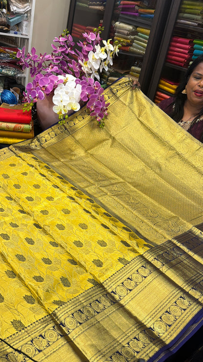 Kanchipuram Pure Silk Saree Bridal Tissue Kanjivaram Sari SPK240