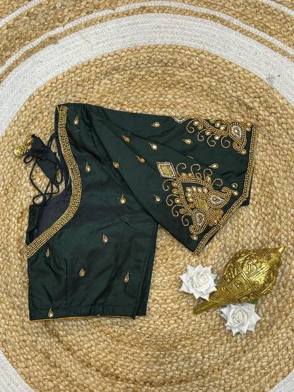 36” Small size Aari Worked Sari Blouse Indian Saree Black B218