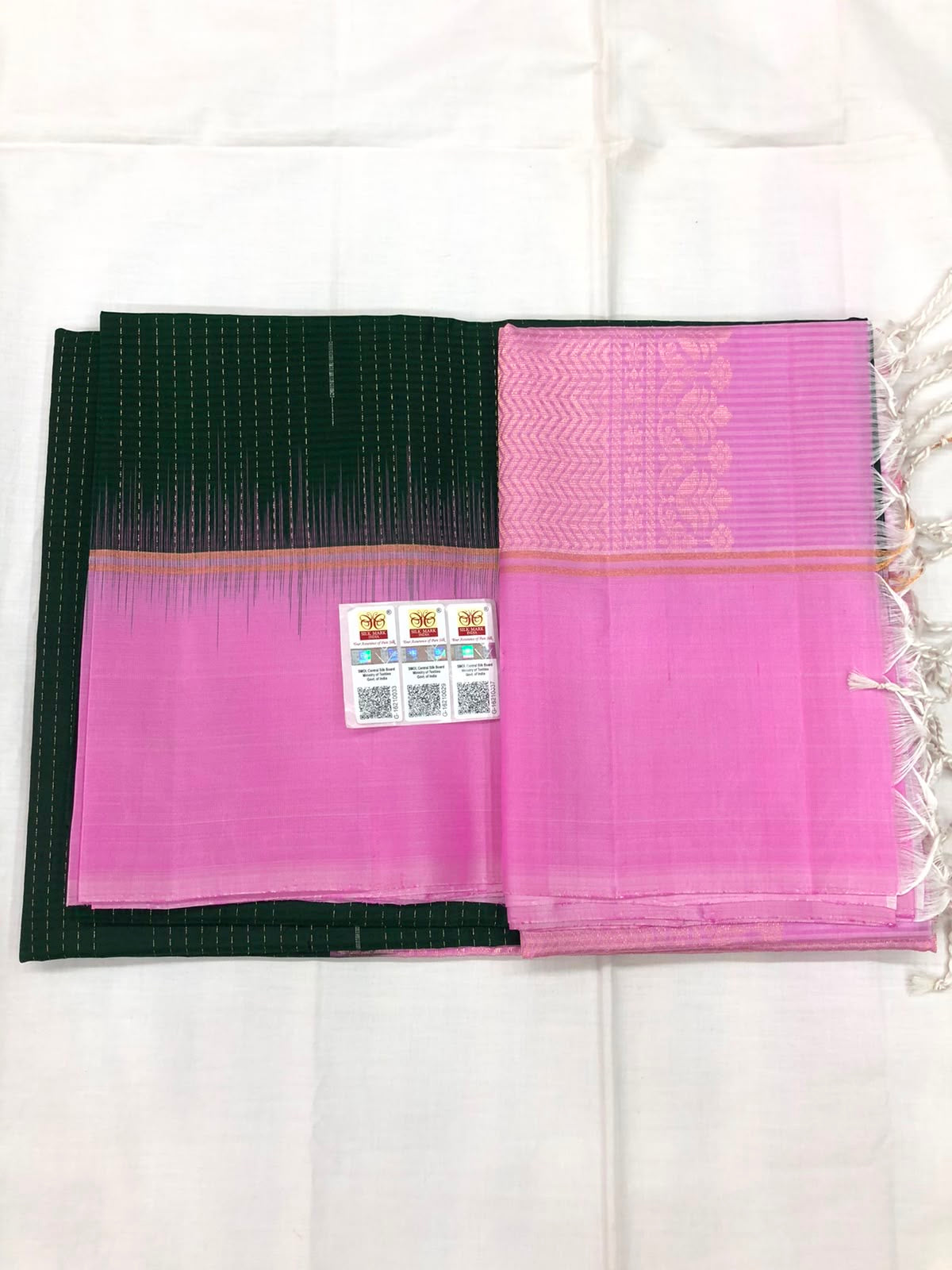 Kanchipuram Pattu Soft Silk Indian Saree Pure Silk Sari Green SS32