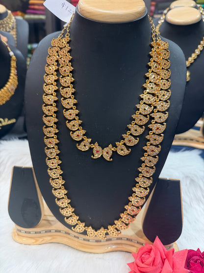 Impon Indian Necklaces combo of short and long Necklaces with Stones N8