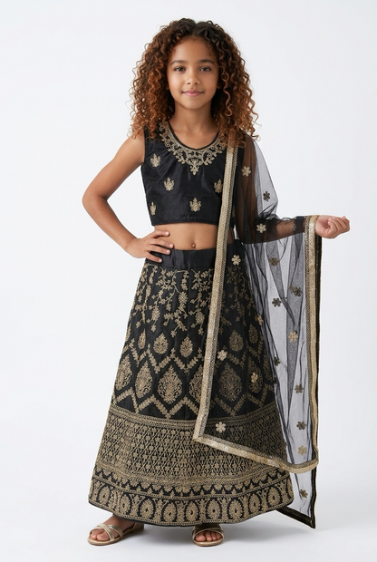 28” Size Age 6 Blue Indian Lehenga Pavadai Sattai Skirt Top G76 Col 2