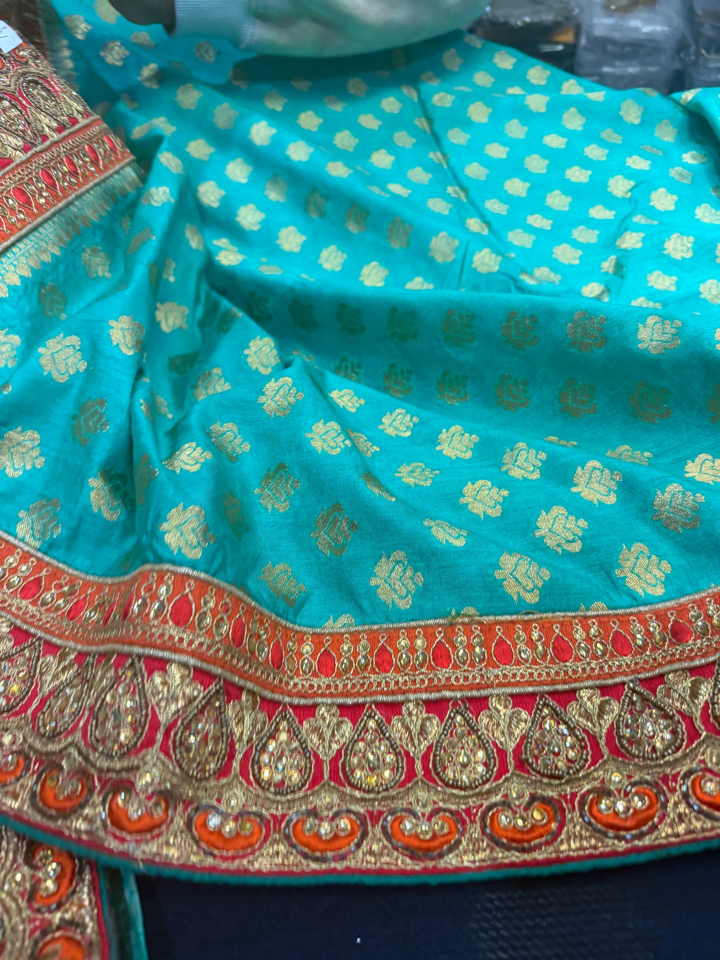 Sari Indian Fancy Party wear Saree Turquoise Green SAR5