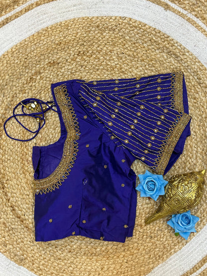 42” XL Size 12 size Aari Worked Sari Blouse Indian Saree Top Purple B183