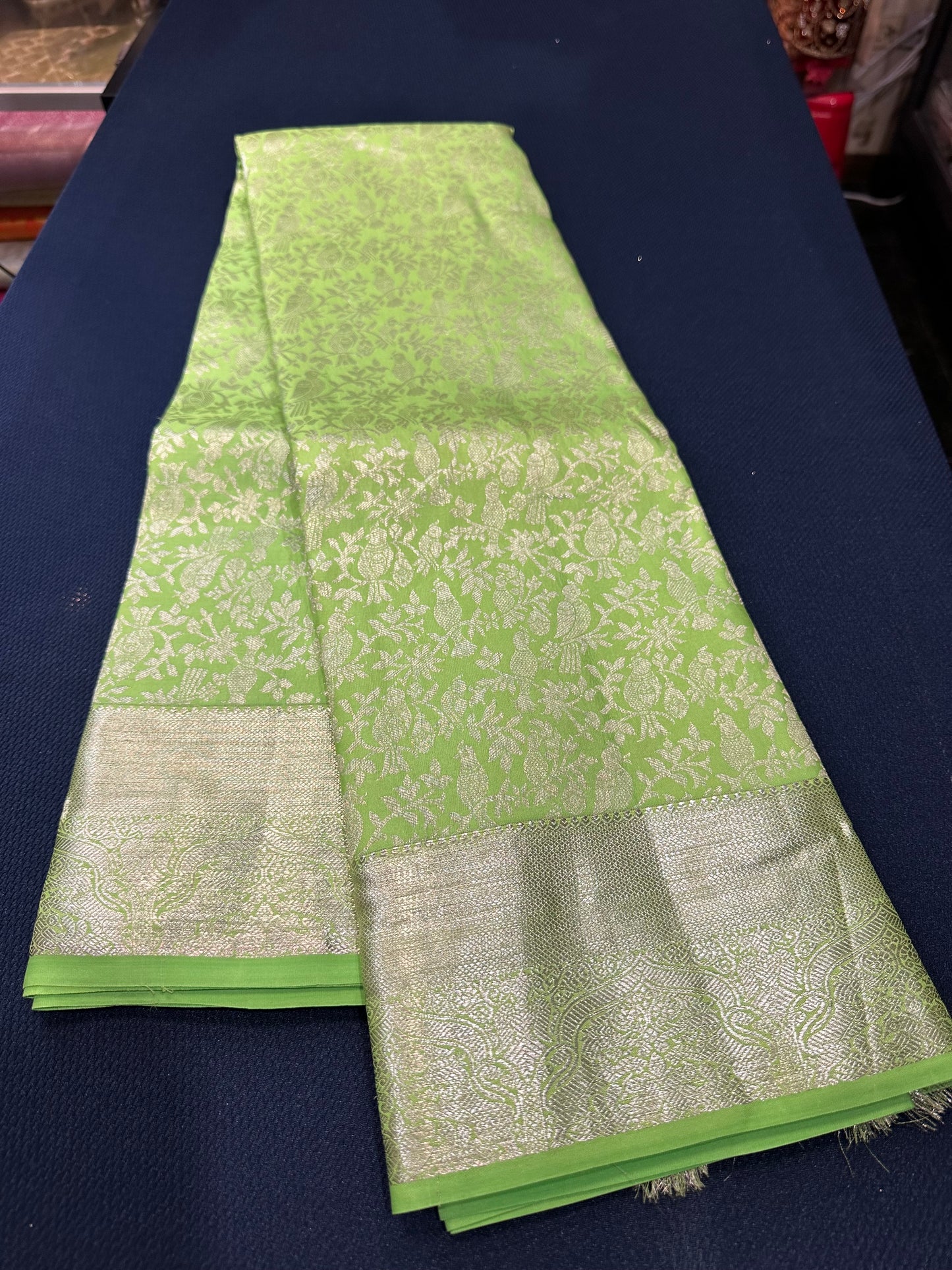 Kanchipuram Pure Silk Saree Light Green Kanjivaram Sari| SPK092