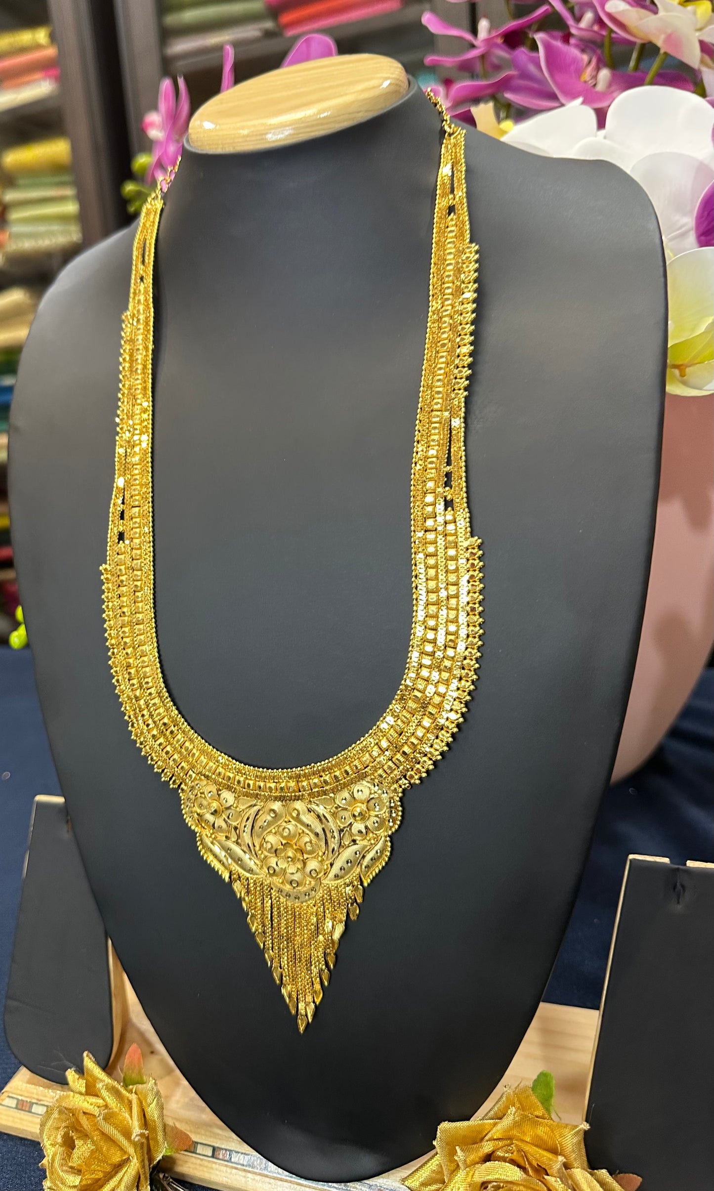 Forming Gold Indian Necklace Haram Jewellery N51