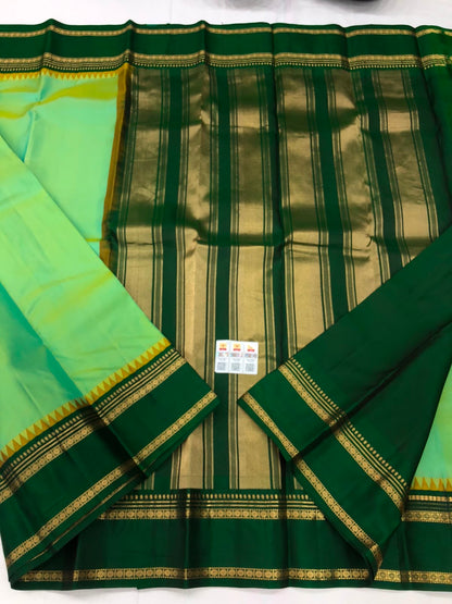 Vintage Kanchipuram Pure Silk Saree Bridal Indian Kanjivaram Sari SPK334