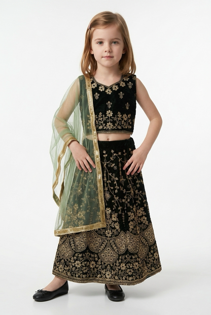 22” Size Age 3 Maroon Indian Lehenga Pavadai Sattai Skirt Top G79 Col 1