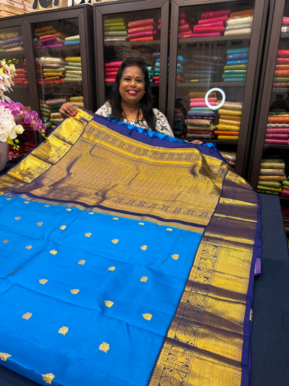 1g Gold Korvai Kanchipuram Pure Silk Saree Kanjivaram Sari SPK207
