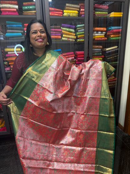 Semi Silk Saree Indian Bridal Kanjivaram Kanchipuram Sari Semi4