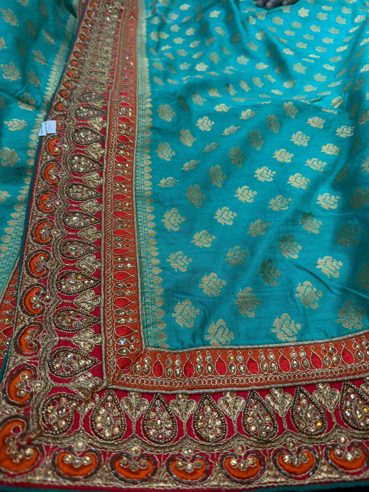 Sari Indian Fancy Party wear Saree Turquoise Green SAR5