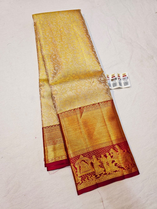Kanchipuram Pure Silk Saree Bridal Tissue Kanjivaram Sari SPK234