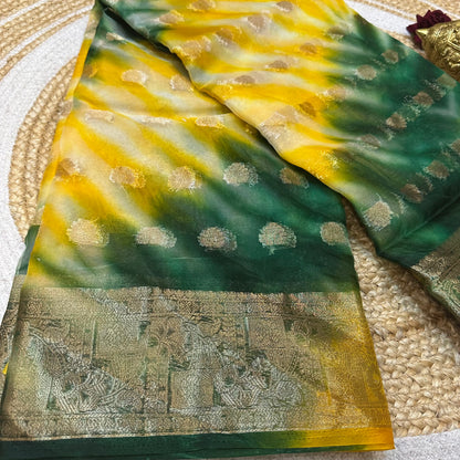 Sari Indian Fancy Casual wear Organza Banarasi Saree SAR6