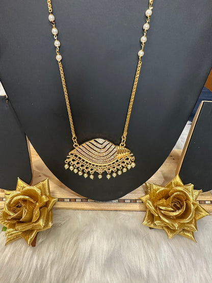 Impon Indian Necklace White Conch Sanku Pathakkam Haram N25